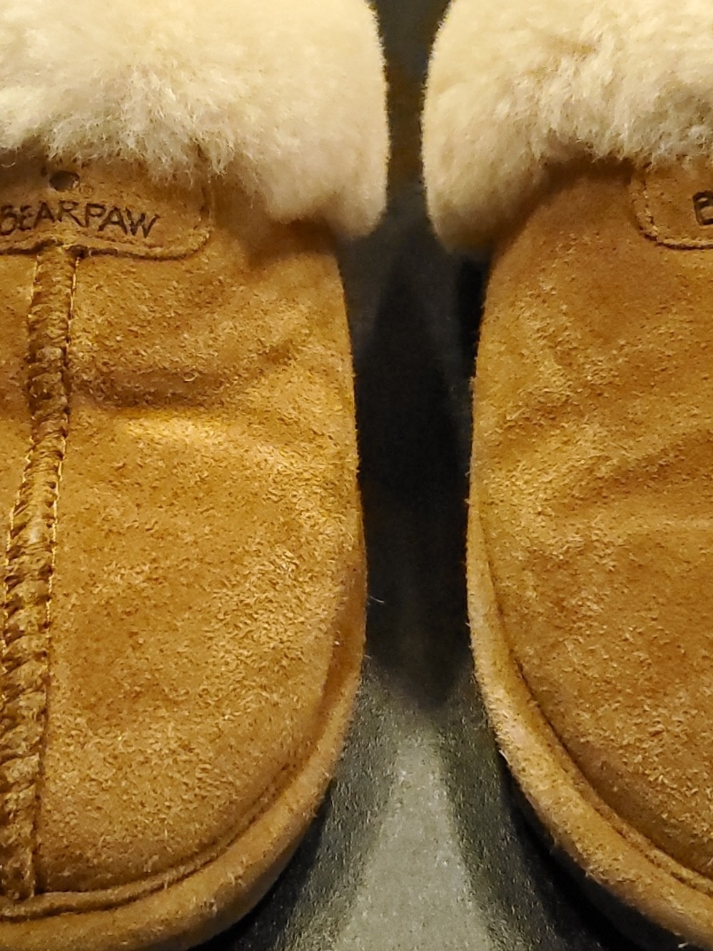Bearpaw Chestnut Suede Shearling-Lined Slippers Size 11